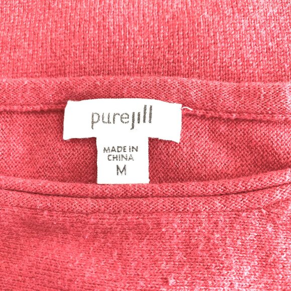 PURE J JILL Cotton and CASHMERE Nantucket Red  Sweater Size M - Picture 1 of 12